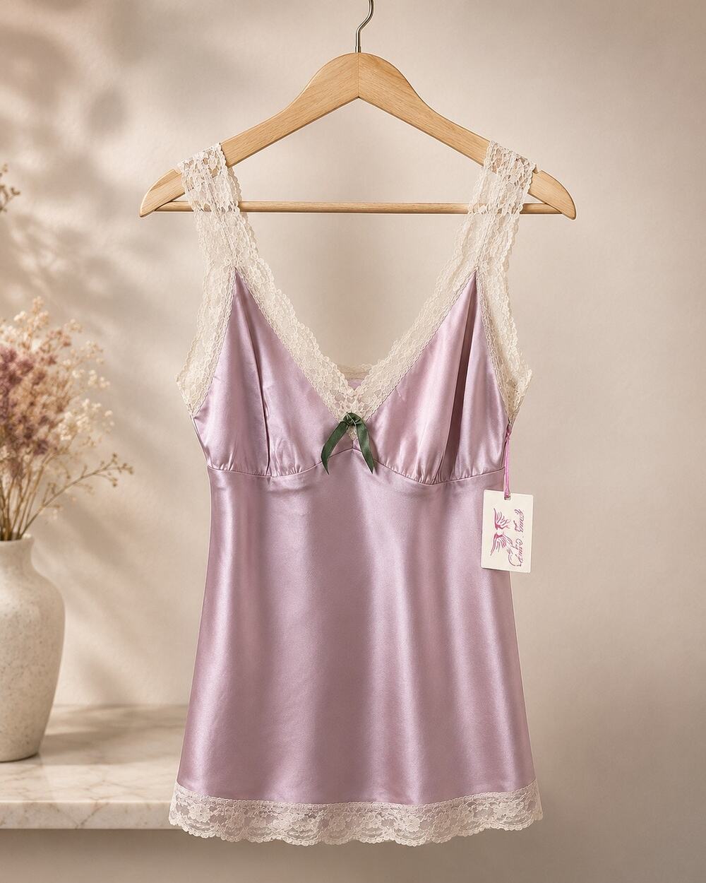 Gold Hawk 100% Silk Mauve Camisole NWT